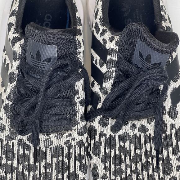 Adidas Swift Run Women's Sz 9.5 Cheetah Leopard Animal Print Black White - Picture 4 of 9